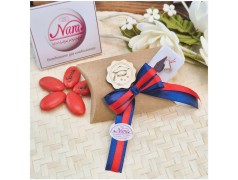 Segnaposto Laurea Scatolina Kraft con Nastro Giurisprudenza e Tocco Legno