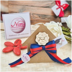 Bomboniera Laurea Segnaposto Scatolina Kraft con Nastro Giurisprudenza e Tocco Legno