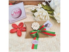 Segnaposto Laurea Scatolina Kraft con Nastro Agraria e Biologia e Tocco Legno