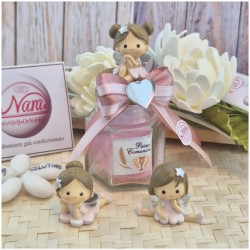 Bomboniera Comunione e Battesimo Barattolo Vetro con "Fatina dei Sogni" e Cuore Specchiato