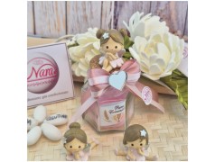 Bomboniera Comunione e Battesimo Barattolo Vetro con "Fatina dei Sogni" e Cuore Specchiato