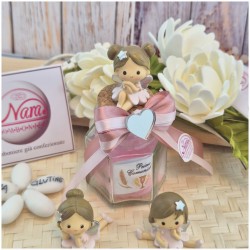 Bomboniera Comunione e Battesimo Barattolo Vetro con "Fatina dei Sogni" e Cuore Specchiato