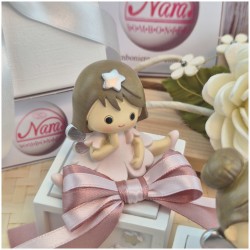 Bomboniera Comunione e Battesimo Scatolina Legno Scrigno dei Sogni con Fatina e Stelle