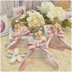 Bomboniera Comunione e Battesimo Scatolina Legno Scrigno dei Sogni con Fatina e Stelle