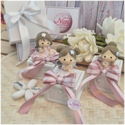 Bomboniera Comunione e Battesimo Scatolina Legno Scrigno dei Sogni con Fatina e Stelle