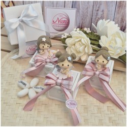 Bomboniera Comunione e Battesimo Scatolina Legno Scrigno dei Sogni con Fatina e Stelle