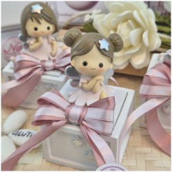 Bomboniera Comunione e Battesimo Scatolina Legno Scrigno dei Sogni con Fatina e Stelle