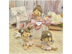 Bomboniera Comunione e Battesimo Statuina Fata Grande su Scatola Cube Trasparente