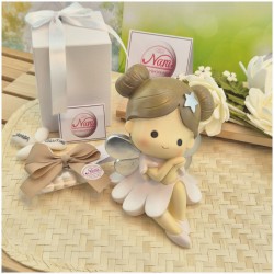 Bomboniera Battesimo e Comunione Utile Salvadanaio Grande "Fata dei Sogni" Seduta