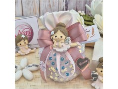 Bomboniera Comunione e Battesimo Magnete Fatina dei Sogni su Sacchetto Paillettes Scintillante