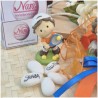 Giocatore Tennis Bomboniera Comunione Piccolo Tennista su Maxi Nuvola Arancione e Blu