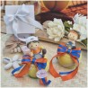 Bomboniere Comunione Tennis Scatola a forma di Pallina con Statuina e Nastro Arancio