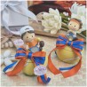 Bomboniere Comunione Tennis Scatola a forma di Pallina con Statuina e Nastro Arancio
