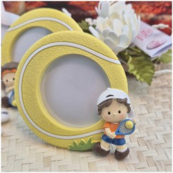 Bomboniera Comunione Tennis Cornice Portafoto Grande Pallina con Statuina