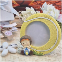 Bomboniera Comunione Tennis Cornice Portafoto Pallina con Statuina