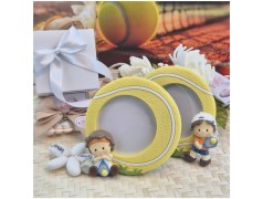 Bomboniera Comunione Tennis Cornice Portafoto Pallina con Statuina