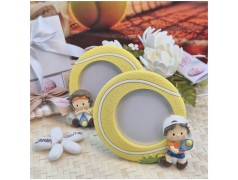 Bomboniera Comunione Tennis Cornice Portafoto Pallina con Statuina