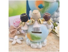 Bomboniera Battesimo e Comunione Salvadanaio Maxi Mondo della Pace con Angeli Girotondo