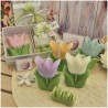 Bomboniera Matrimonio e Comunione Set Spring Box con Candela Tulipano Media e Sacchetto