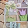 Bomboniera Matrimonio e Comunione Set Spring Box con Candela Tulipano Grande e Sacchetto