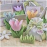 Bomboniera Matrimonio e Comunione Set Spring Box con Candela Tulipano Grande e Sacchetto