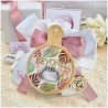 Bomboniera Utile Apribottiglie Tagliere Tropical - Design Foglie Oro e Rosa con Iniziali Personalizzate
