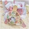 Bomboniera Utile Apribottiglie Tagliere Tropical - Design Foglie Oro e Rosa con Iniziali Personalizzate