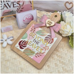 Bomboniera Matrimonio Utile "Tagliere Tropical" - Design Foglie Oro con Scatola Coordinata e Nomi