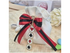 Bomboniera 18 Anni e a Tema Poker d'Assi - Portachiavi Carte da Gioco (Alice) su Sacchetto Luxury