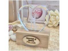 Bomboniera Matrimonio Utile Lampada Led "Cuore di Luce" con Sposi e Frase "Ricordati di essere Felice"