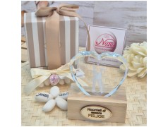 Bomboniera Matrimonio Utile Lampada Led "Cuore di Luce" con Sposi e Frase "Ricordati di essere Felice"