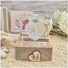 Bomboniera Matrimonio Lampada Led "Cubo d'Amore" - Cristallo 3D con Cuore di Rose e Iniziali