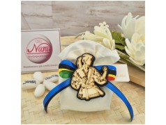 Torta Bomboniera Comunione e Cresima Judo & Karate con Kimono in Legno Personalizzato e Nastri Olimpici