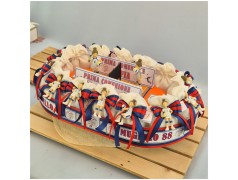 Torta Bomboniera Comunione Bimba Volley Passion con Statuina Giocatrice e Campo con Rete