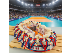 Torta Bomboniera Comunione Bimba Volley Passion con Statuina Giocatrice e Campo con Rete