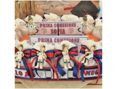 Torta Bomboniera Comunione Bimba Volley Passion con Statuina Giocatrice e Campo con Rete