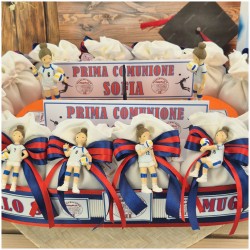 Torta Bomboniera Comunione Bimba Volley Passion con Statuina Giocatrice e Campo con Rete