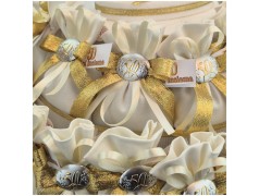 Torta porta bomboniere sacchettini con placchetta 50 anniversario