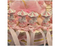 Torta Bomboniera Battesimo Cavallino Giostra dei Sogni Rosa