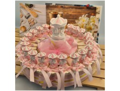 Torta Bomboniera Battesimo Cavallino Giostra dei Sogni Rosa