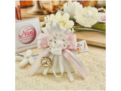 Bomboniera Prima Comunione Sacchetto Juta Bimba Albero della Vita e Iniziale