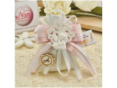 Bomboniera Prima Comunione Sacchetto Juta Bimba Albero della Vita e Iniziale