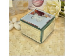 Bomboniera Hervit Scatola Porta Gioie in Vetro Specchiato Farfalla