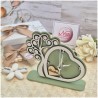 Bomboniera Solidale Cuorematto Orologio Tempo d'Amore - Albero della Vita Verde in Legno con Nome Personalizzato
