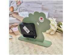Bomboniera Solidale Cuorematto Orologio Tempo d'Amore - Albero della Vita Verde in Legno con Nome Personalizzato