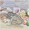 Bomboniera Solidale Cuorematto Orologio "Tempo d'Amore" - Albero della Vita Panna in Legno con Nome Personalizzato