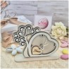 Bomboniera Solidale Cuorematto Orologio "Tempo d'Amore" - Albero della Vita Panna in Legno con Nome Personalizzato