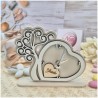 Bomboniera Solidale Cuorematto Orologio "Tempo d'Amore" - Albero della Vita Panna in Legno con Nome Personalizzato