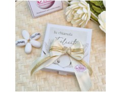 Albero della Vita Bomboniera portachiavi con Cuori Oro e Scatola Felicità