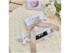 Albero della Vita Bomboniera portachiavi con Cuori Oro e Scatola Felicità